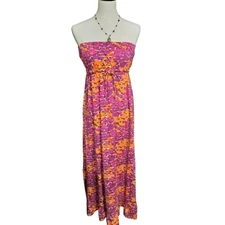 1681) Capelli New York Multicolor Strapless Maxi Dress Size Medium