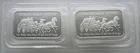 Sealed 2 x 1 oz Silver Bars .999 Fine - Stagecoach Silver - 1/4 Divisible Bar