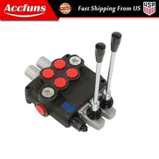 2 Spool Hydraulic Directional Control Valve Open Center 32 GPM 3600 PSI NEW!
