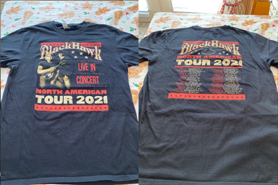 2-Sided Blackhawk Band Navy COlor Shirt Unisex All Sizes AR547