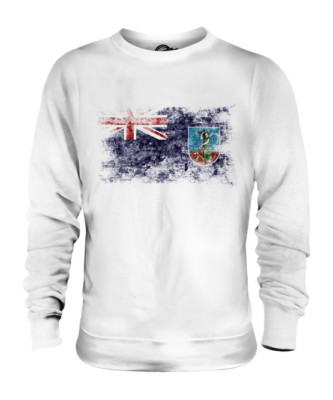 MONTSERRAT DISTRESSED FLAG UNISEX SWEATER TOP MONTSERRATIAN SHIRT CLOTHING GIFT
