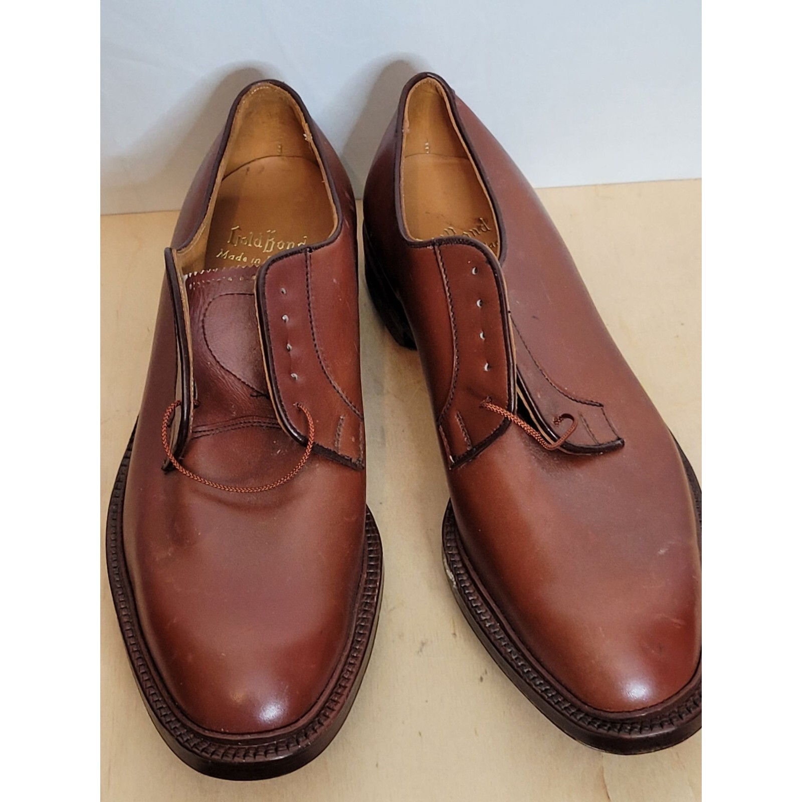 Vintage Golf Shoes England 50s 60s Brown Leather Gold Bond Sears Roebuck eBay