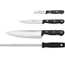 Wüsthof Gourmet 4 Piece Chef’s Knife Set Black