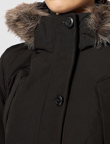 Superdry Womens Everest Faux Fur Hooded Parka Jacket, Black Blue Quilted - Picture 3 of 3