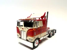 DCP  FIRST GEAR 1/64 SCALE PETERBILT 352 CABOVER, RED,  WHITE ORANGE STRIPE