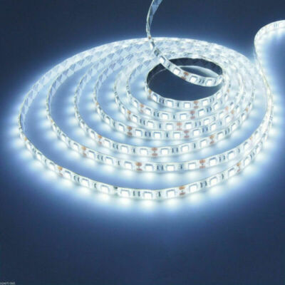16.4ft 300 LEDs SMD 5050 Cool White Strip Light – 12V Flexible Tape, Remote Control, IP44