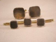 MOP DB 1/20 14K Gold Filled Formal Vintage Cuff Links Shirt Studs prom tux o18