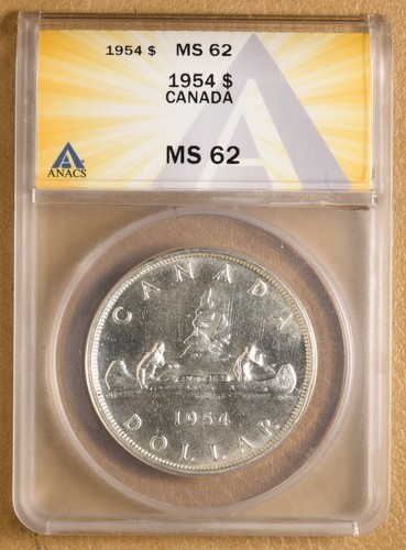1954 Canada Silver Dollar ANACS MS62