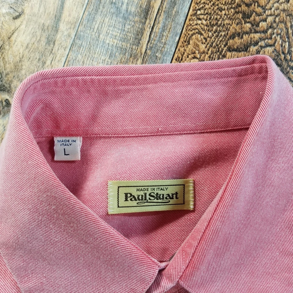 Paul Stuart Mens Cotton Dress Shirt Size L Long Sleeve pocket - Image 3 of 4