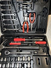 Home Repair Tool Set Ratchet Hammer Screwdriver Pliers Basics Starter Box