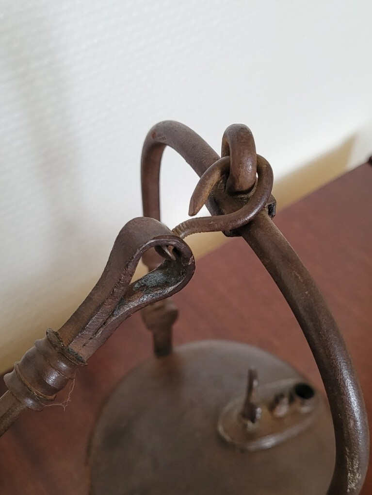 ANCIENNE LAMPE A HUILE DE MINEUR RAVE AU COQ XIXe SIECLE EUR 32,90