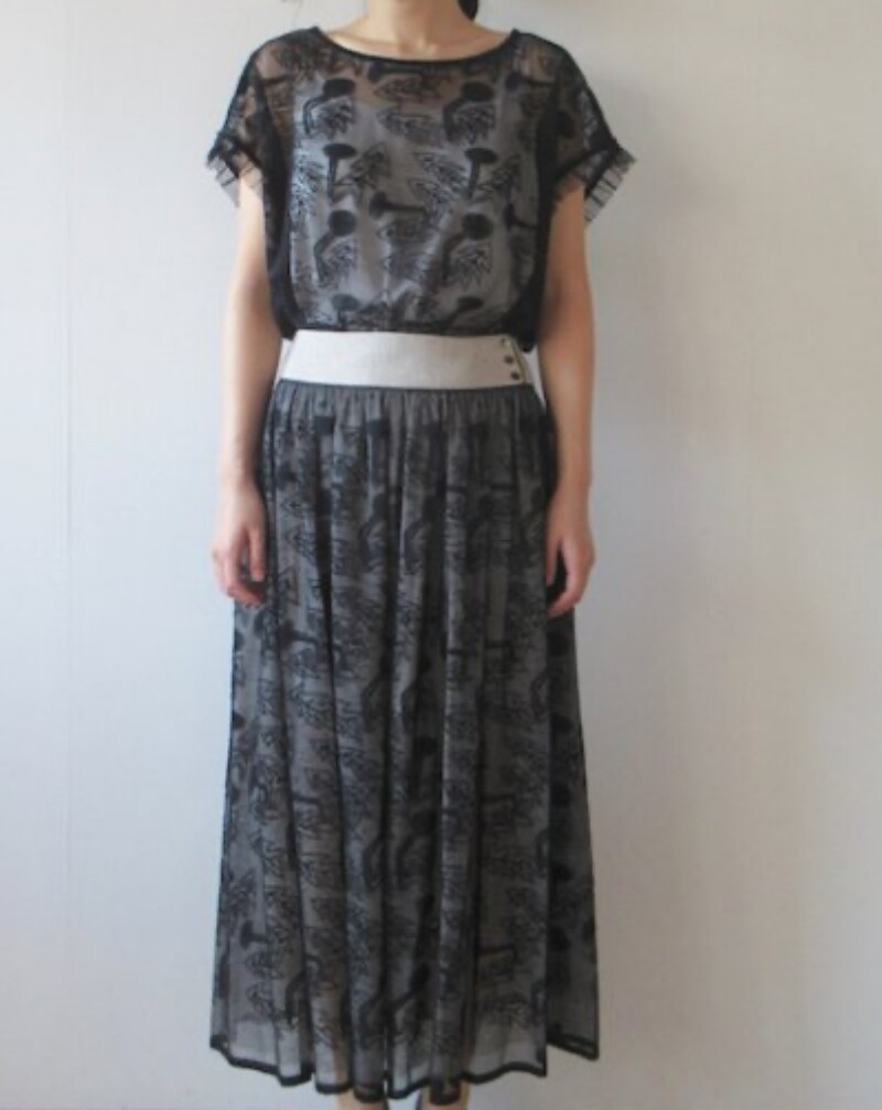 MINA PERHONEN Tanpopo Embroidered Lace Tulle Maxi Skirt 36