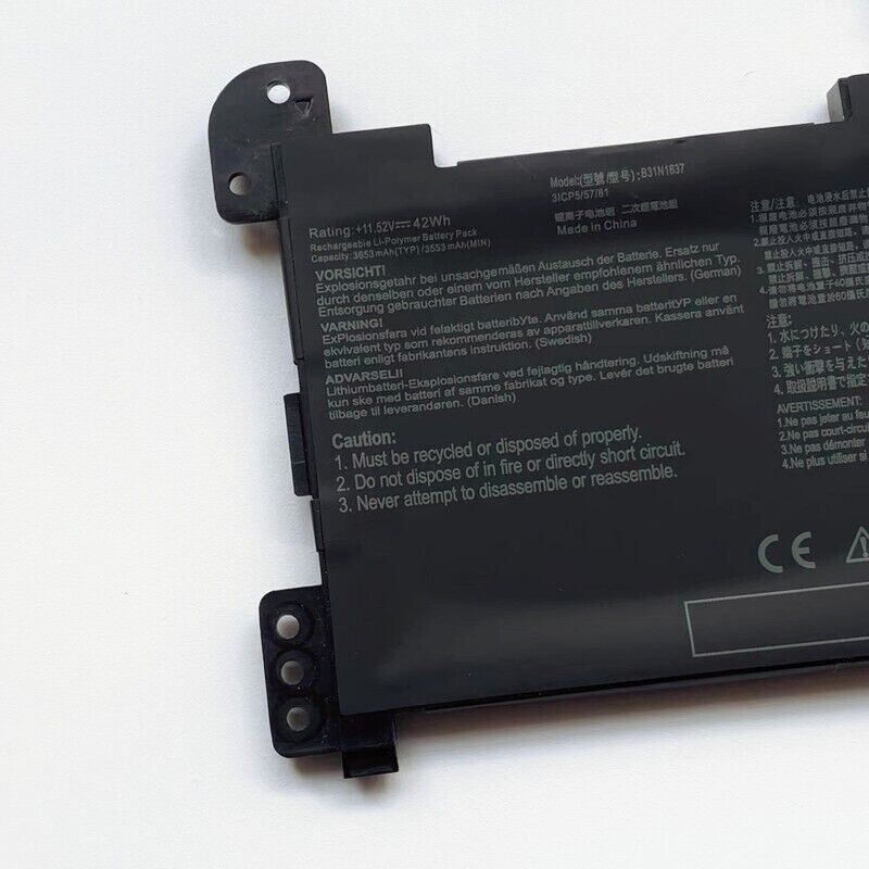 42Wh B31N1637 Batería para ASUS VivoBook S15 S510 15 K510 F510 X510 X510U X510UA X510UF X510UQ X510UR X510UAR X510QA S510U S510UA S510UF S510UQ S510UN S510UR F510U F510UA F510UF F510UN F510UQ F510UR