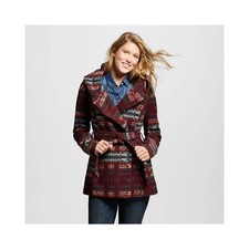Nwt Mossimo Supply Co. Women Faux Wool Wrap Jacket Aztek Orange Size Small