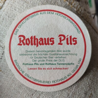 Schöner Bierdeckel - Rothaus Pils aus dem Schwarzwald    B3