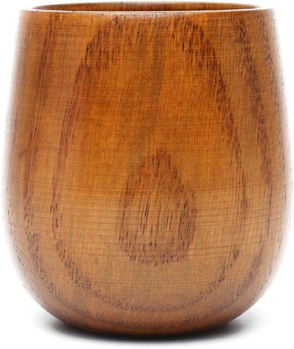 Natural Wood Tea Cup Solid Wooden Mug for Tea Coffee Water Milk Juice Drinks, ab