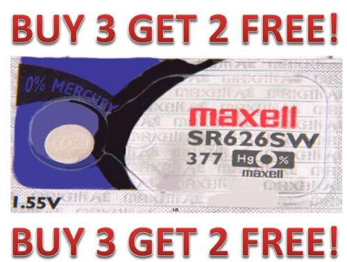 377 MAXELL WATCH BATTERIES SR626SW SR626 V377 SR66 NEW BUY 3 GET 2 FREE!! - 第 1/2 張圖片