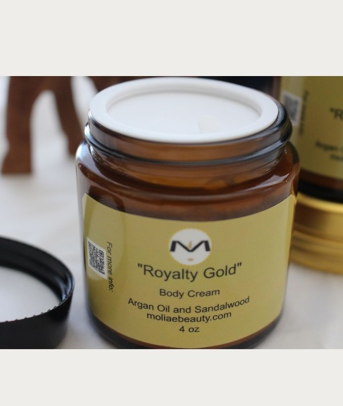 ⭐ Royalty Gold Body Cream 24kt Gold Leafets Moroccan Argan Oil