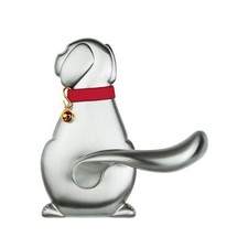 Nagasawa Animal Door Lever Dog Model, Silver for Dog Lovers Woof   Dog 