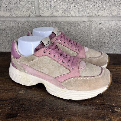 Coach Canvas Logo Suede Lace Up Sneaker G5057 Shoes