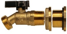 RBS022-R BRASS Rain Barrel Spigot (Ball Valve w/ Bulkhead Fitting) RAINPAL