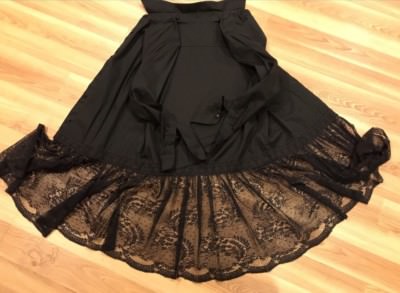 Robe T-Shirt Longue Femme DENIS DEVAED Noir - Jupe à Lacets - Taille M - Occasion Très Bon État