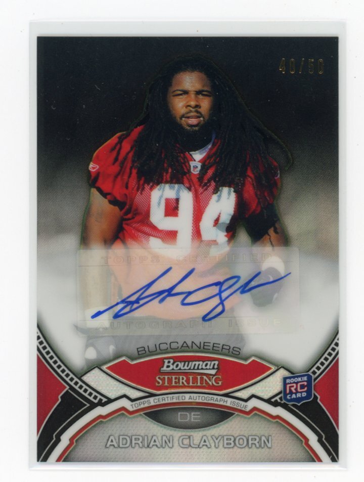 Adrian Clayborn Bowman Sterling Autograph #BSAAC Black Refractor