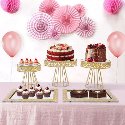 5 Piece Cake Stands Round Cupcake Stands Metal Party Celebration Dessert Display