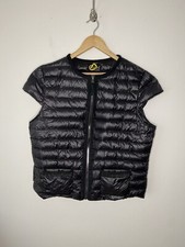 Cotes Of London Cap Sleeve Down Puffer Vest Rhinestone Trim Black 2xl