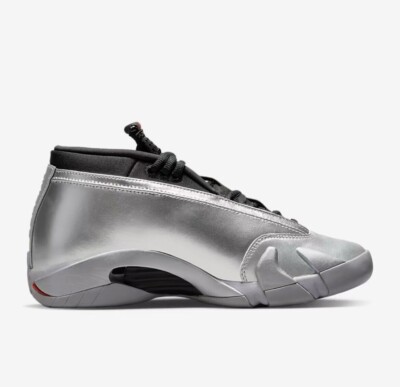 Air Jordan 14 Retro Low Women's Size 7.5 Metallic Silver/Fire Red