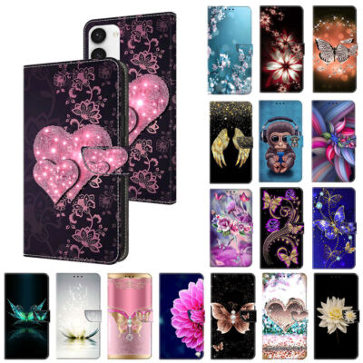 Butterfly Feather Flower Wallet Phone Case For Xiaomi 14 12 11T Pro 12 10T Lite