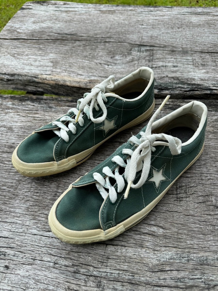 Original Vintage 90s Green Converse one star made in USA size 7.5