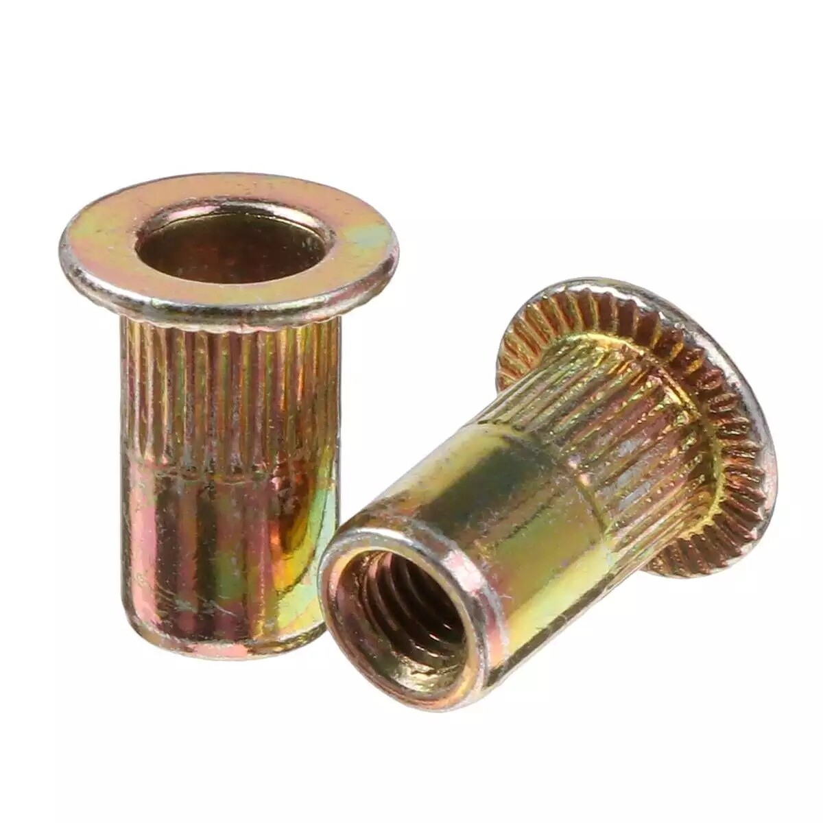 120pc UNC Zinc Steel Rivet Nut Flat Head Threaded Insert Nutsert Metric M4-M10