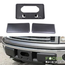 Front Bumper Guards Pads & License Plate Frame Bracket For Ford F-150 2009-2014