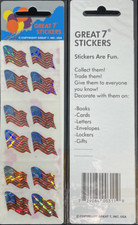 12 packages of Prismatic U S Flag Stickers, "Great 7" Sticker designs, PPZ6700