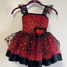 CURTAIN CALL Red And Black Tulle DANCE TUTU DRESS COSTUME Size Child Small