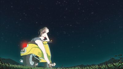 Anime girls stars flcl haruhara haruko scooters Custom Gaming Mat Desk