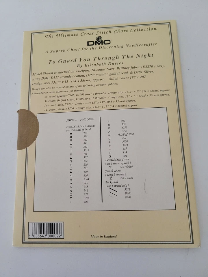 DMC Angel Ultimate Cross Stitch PC2 To Guard You Through the Night - Image 2 of 4