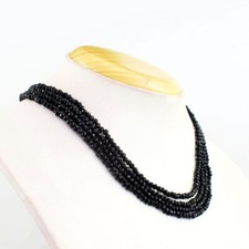 163 Cts Natural 4 Strand Spinel Round Shape Faceted Beads Necklace JK 44E401