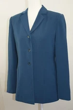 Caslon Women's Pant Suit Size 4 Jacket 10 Pants Blue Lined Career Business Wear