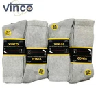 3-6-12 Pairs Men's Grey Crew Socks Cotton Sports Work Athletic Socks size 9-13