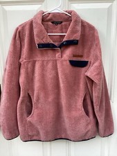 Simply Southern Fleece Pullover Women  s Size Med 1/4 Snap Jacket Pink Fleece