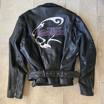 STEEL PANTHER Vintage Embroidered Leather Motorcycle Jacket XL Very Rare
