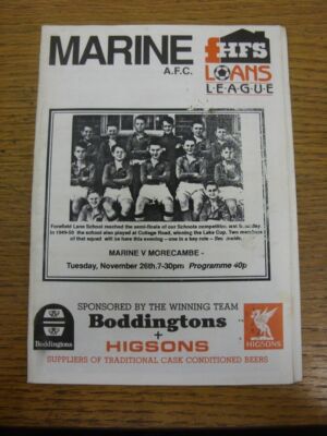 26.11.1991 Marine v Morecambe [Northern Premier League Presidents Cup] (Team Cha