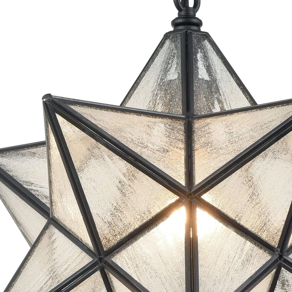 16" Modern Moravian Star Pendant Light Seeded Large Glass Star Lights with Chain - Image 4 of 4