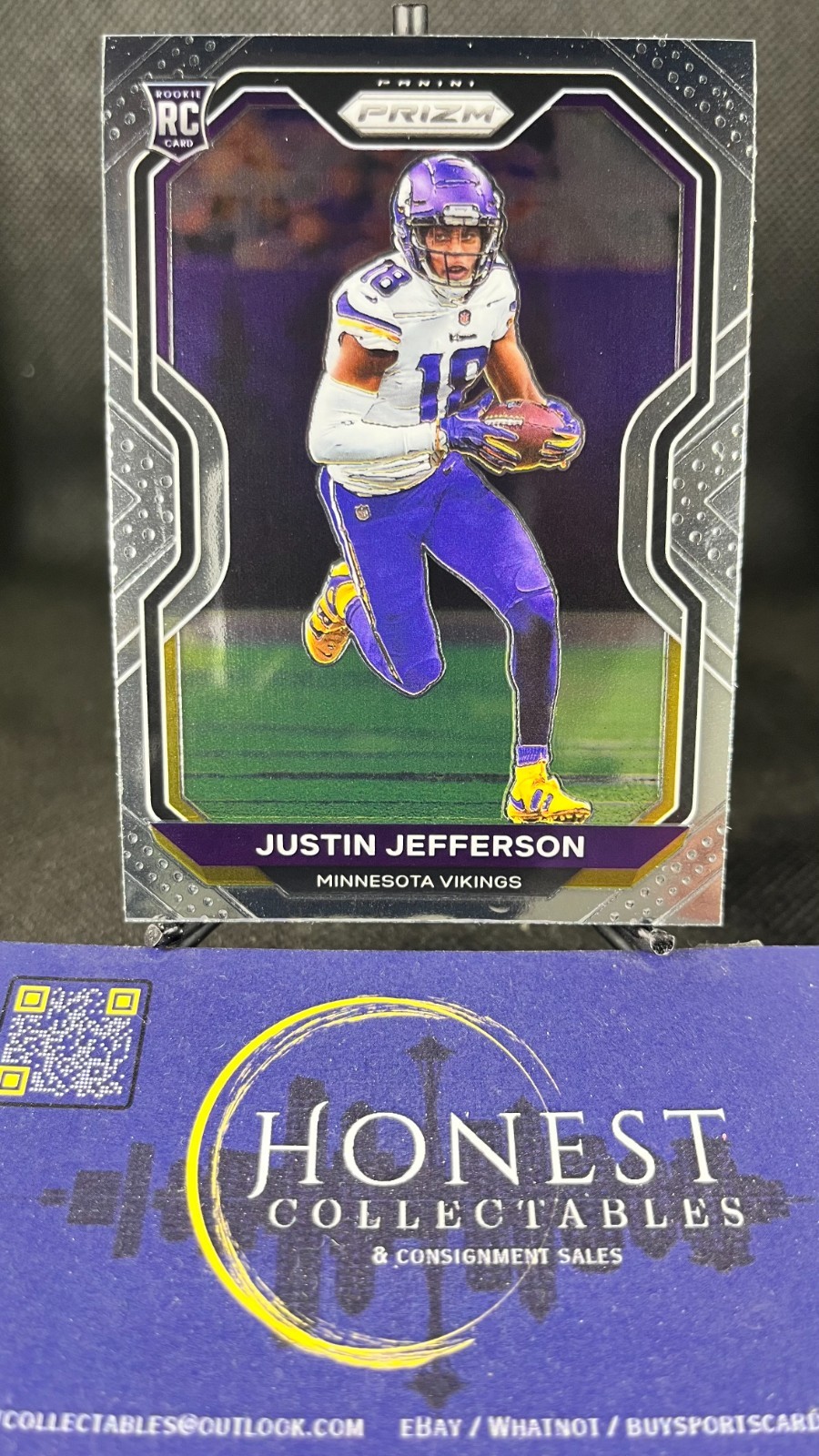 Justin Jefferson #398 Football Cards 2020 Panini Prizm trading card — raw and PSA graded price guide