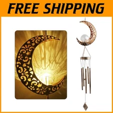 Illuminated 42-Inch Moon Wind Chimes - Perfect Mother's Day & Thanksgiving Gift