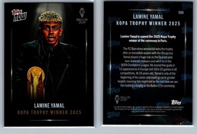 Lamine Yamal FC Barcelona 2025 Ballon d'Or Topps NOW® - Card 6 | eBay