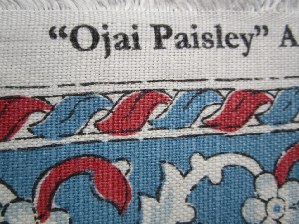 Schumacher's Ojay Paisley Mark Sikes Rojo Azul Off White Borde impresión 2 PIEZAS Foto 4 de 4