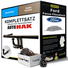 Für FORD Focus Fliessheck II DA Anhängerkupplung abnehmbar +eSatz 7pol uni 04-